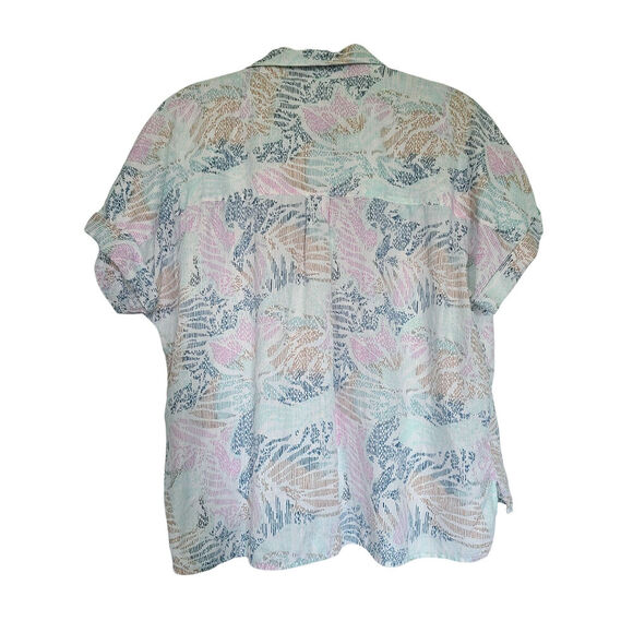 Sigrid Olsen Linen Button-Down Multicolor Top Size XL Lightweight - Picture 4 of 5